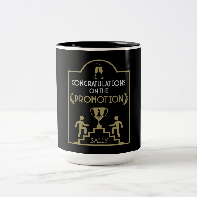 Caneca De Café Em Dois Tons Promoção de Trabalho de parabéns (Centro)