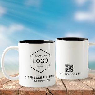 Caneca De Café Em Dois Tons Promoção do logotipo comercial da empresa com códi