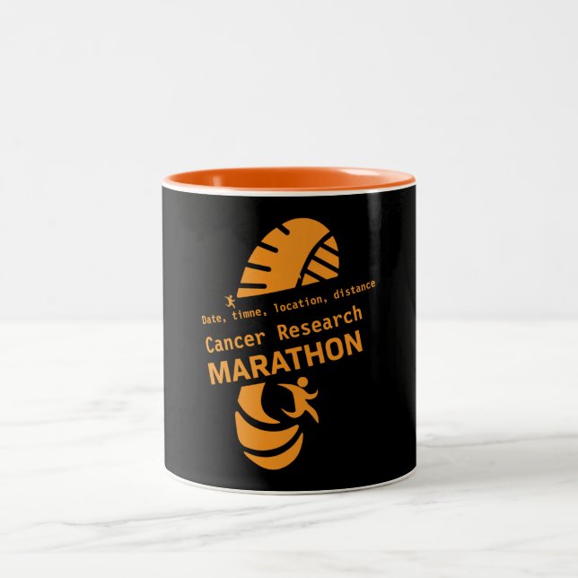 Caneca De Café Em Dois Tons Promocional de maratona de caridade (Centro)