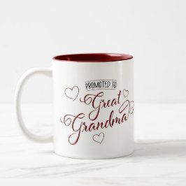 Caneca De Café Em Dois Tons Promoted to Great Grandma faux sparkle baby photo