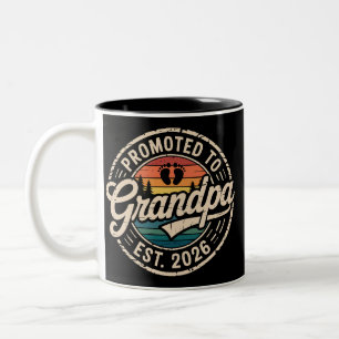 Caneca De Café Em Dois Tons Promovido a Avô Est 2026 Gravidez Retro