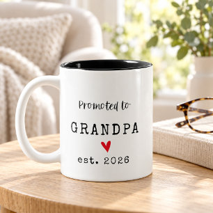 Caneca De Café Em Dois Tons Promovido a Avô – Fundado em YEAR