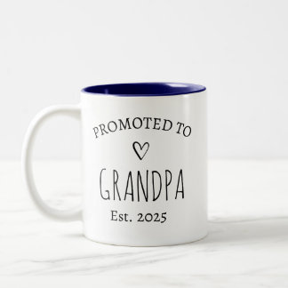 Caneca De Café Em Dois Tons Promovido a Avô Personalizado