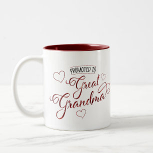 Caneca De Café Em Dois Tons Promovido a foto de bebê com brilho falso de bisav
