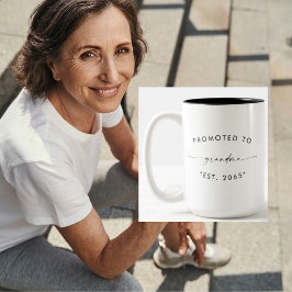 Caneca De Café Em Dois Tons Promovido ao Anúncio de Gravidez da Vovó