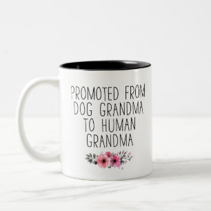 Caneca De Café Em Dois Tons Promovido da vovó-cão para a vovó humana de doi