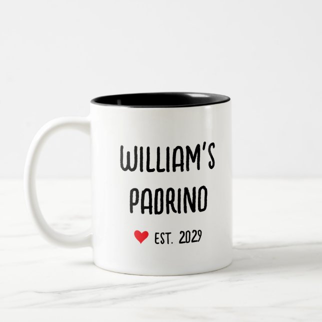 Caneca De Café Em Dois Tons Proposta de padrino em espanhol (Esquerda)