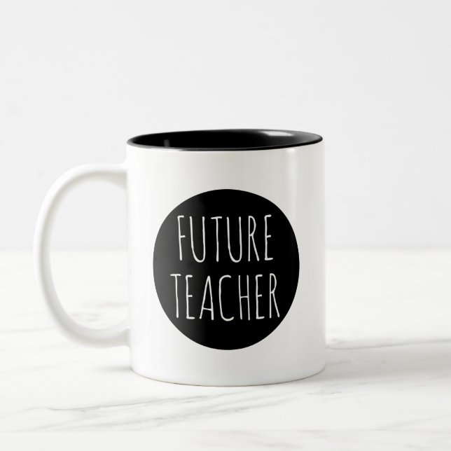 Caneca De Café Em Dois Tons Proposta de Profissão de Professor Futuro // Profi (Esquerda)
