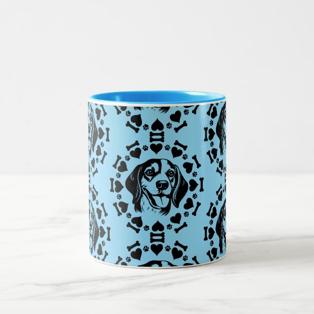 Caneca De Café Em Dois Tons Proprietário do Cachorro Beagle (Centro)