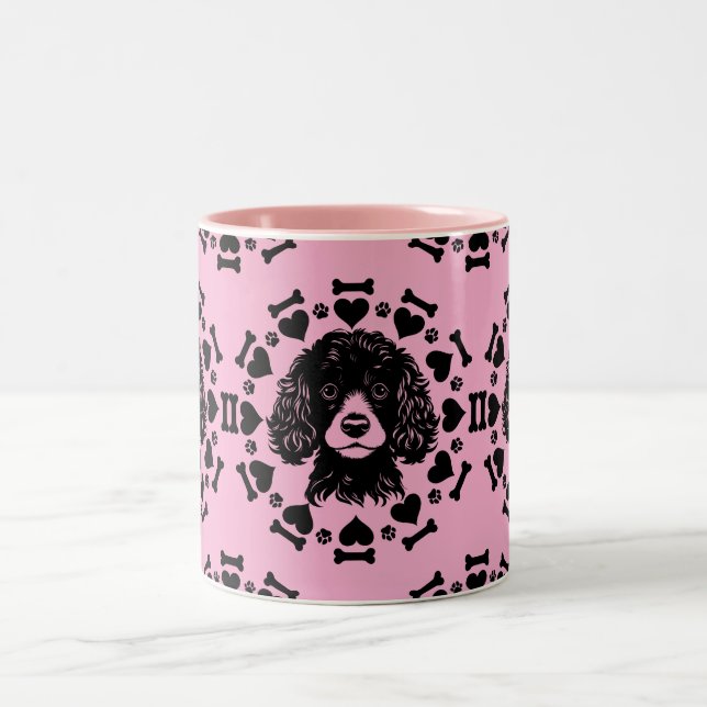 Caneca De Café Em Dois Tons Proprietário do Cachorro de Poodle (Centro)