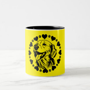 Caneca De Café Em Dois Tons Proprietário do Cachorro do Retriever de ouros