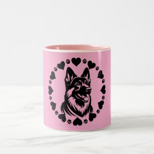 Caneca De Café Em Dois Tons Proprietário do german shepherd