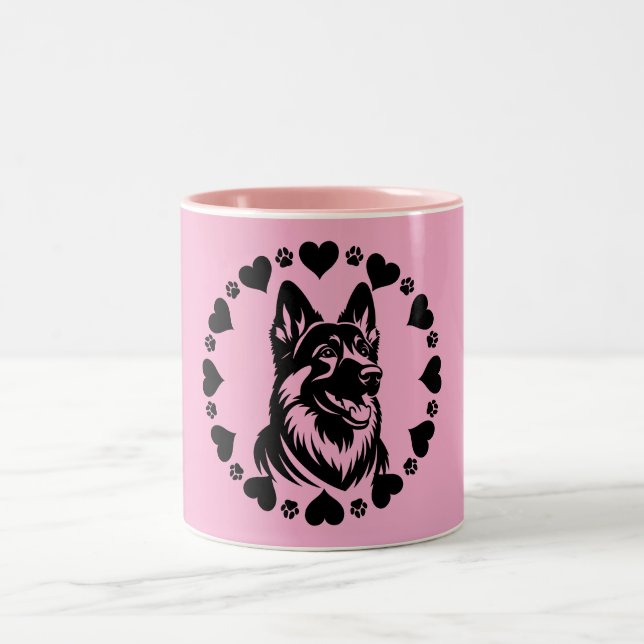 Caneca De Café Em Dois Tons Proprietário do german shepherd (Centro)