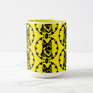 Caneca De Café Em Dois Tons Proprietário do german shepherd