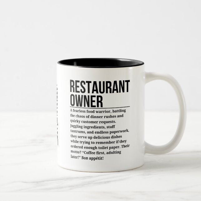 Caneca De Café Em Dois Tons Proprietário do Restaurante (Direita)
