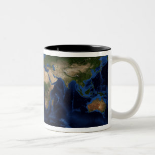 Caneca De Café Em Dois Tons Protecção topográfica & batimétrica da terra
