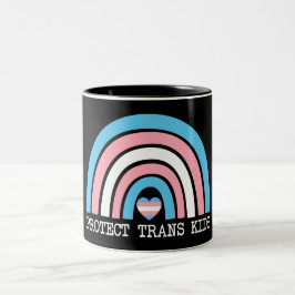 Caneca De Café Em Dois Tons Proteger Crianças Trans