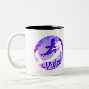 Caneca De Café Em Dois Tons "Proteja" com sereia e selo de porto