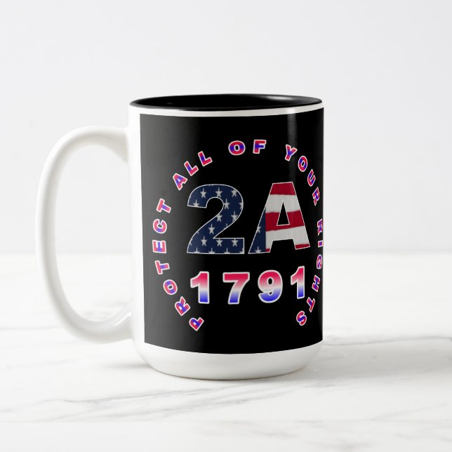 Caneca De Café Em Dois Tons Proteja seus direitos 2A (Esquerda)