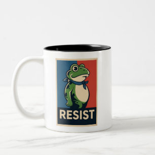 Caneca De Café Em Dois Tons Protesto de Rã de Portland Contra Resistência ao G