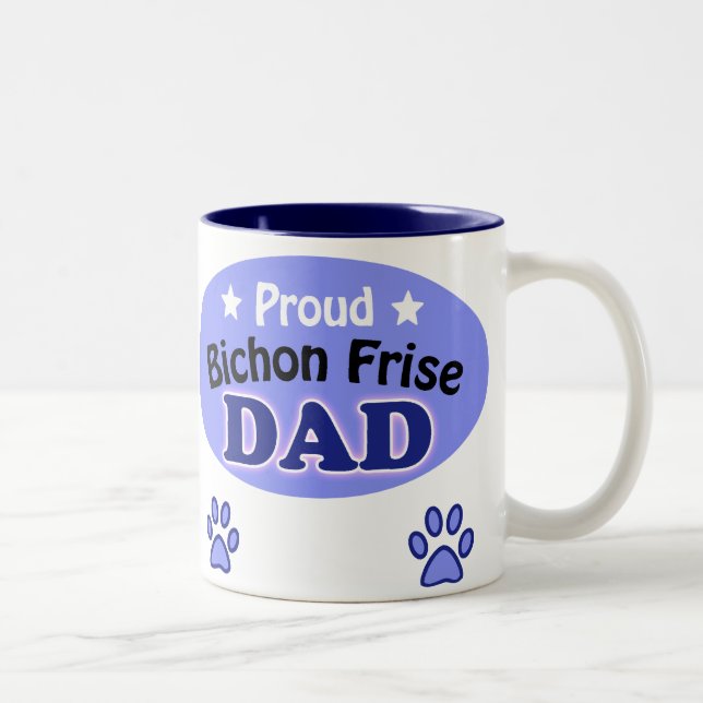Caneca De Café Em Dois Tons Proud Bichon Frise Dad (Direita)