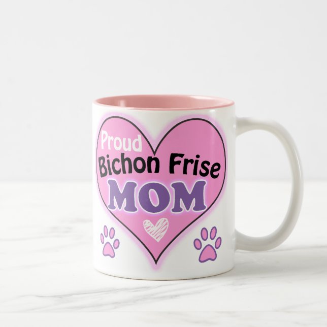 Caneca De Café Em Dois Tons Proud Bichon Frise  Mom (Direita)