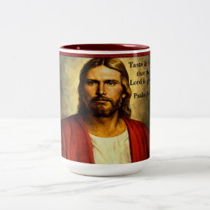 Caneca De Café Em Dois Tons Provei e Vi que o Senhor é bom. Salmo 34:8
