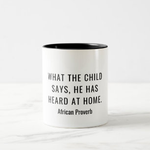 Caneca De Café Em Dois Tons Proverbo Africano