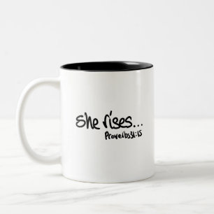 Caneca De Café Em Dois Tons Proverbs 31 Tipografia cristã Café de dois tons M