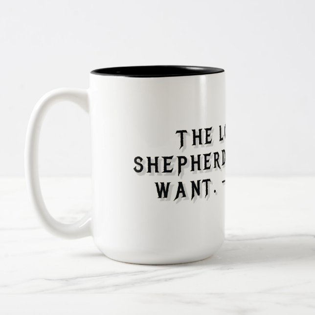 Caneca De Café Em Dois Tons Psalm 23:1 Gift Mug (Esquerda)