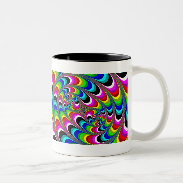 Caneca De Café Em Dois Tons Psicodélico - Fractal (Direita)