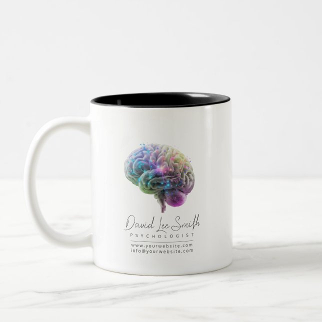 Caneca De Café Em Dois Tons Psicólogo / Neurologista (Esquerda)