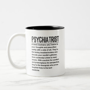 Caneca De Café Em Dois Tons Psiquiatra