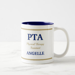 Caneca De Café Em Dois Tons PTA (Physical Therapy Assistant) Café de dois tons