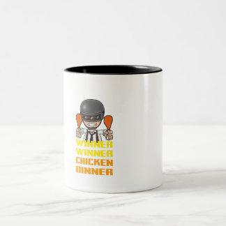 Caneca De Café Em Dois Tons PUBG - Vencedor, comensal da galinha do vencedor
