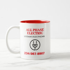 Caneca De Café Em Dois Tons Publicidade de Eletricista Profissional