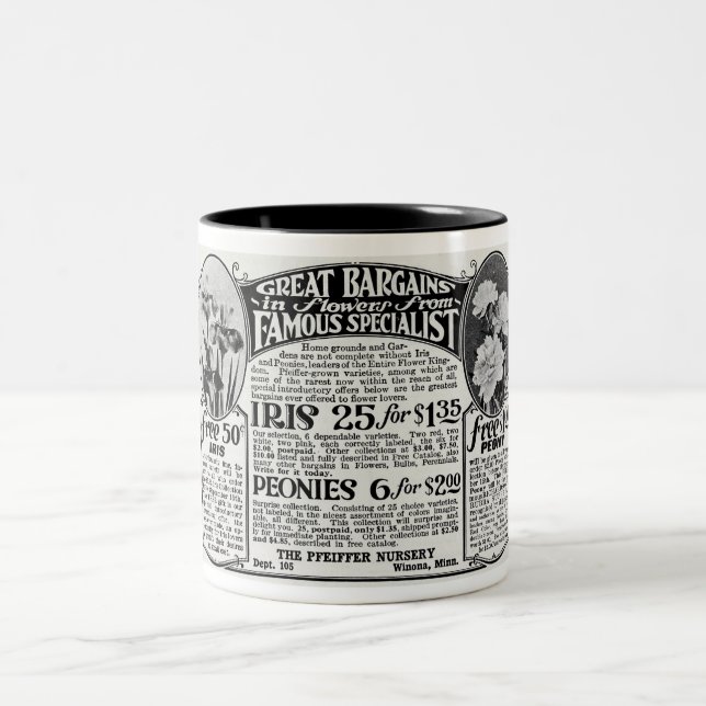 CANECA DE CAFÉ EM DOIS TONS PUBLICIDADE NA SEMENTE DA FLORESTA DO 1920 (Centro)