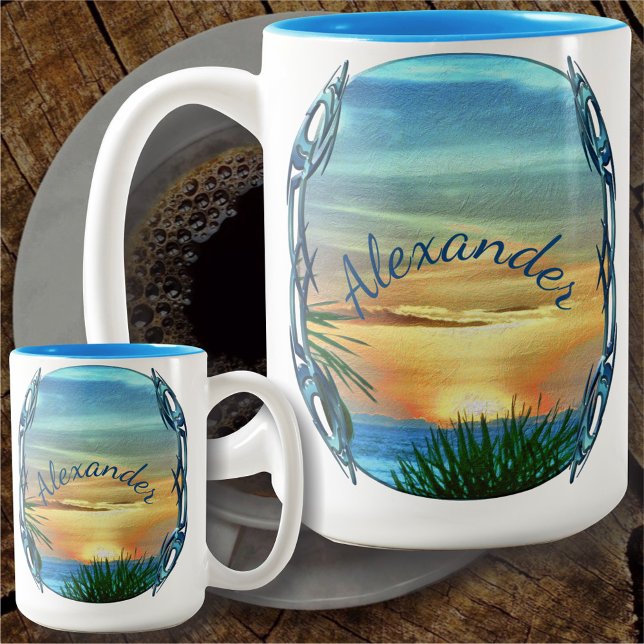 Caneca De Café Em Dois Tons Puerto Sunset 1557 (Criador carregado)