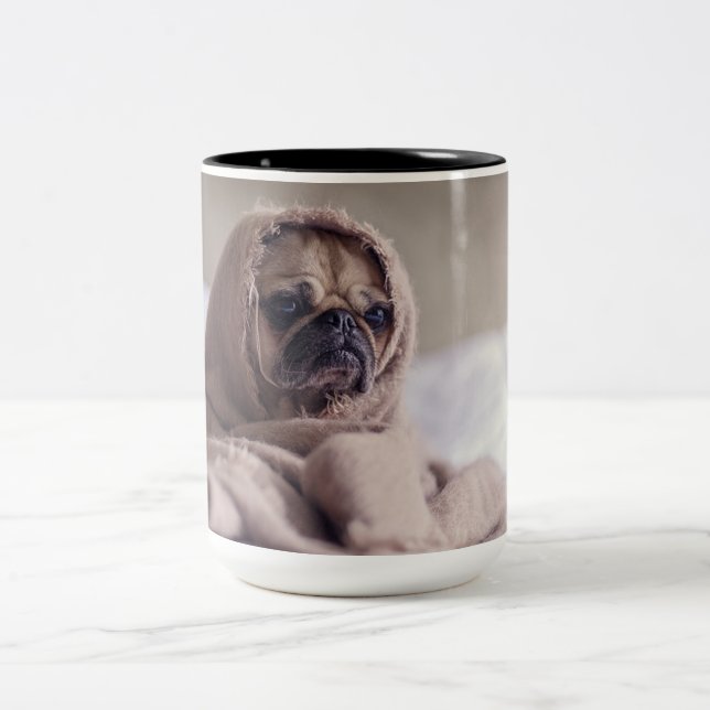 Caneca De Café Em Dois Tons Pug (Centro)
