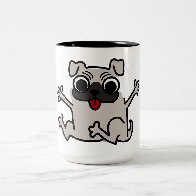 Caneca De Café Em Dois Tons Pug (Centro)