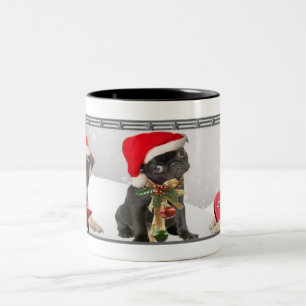 Caneca De Café Em Dois Tons Pug Christmas Mugs