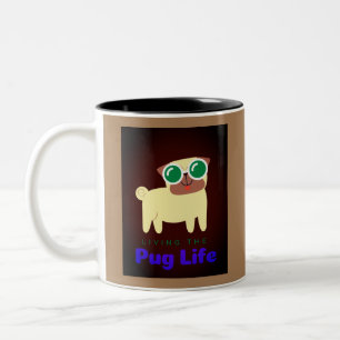 Caneca De Café Em Dois Tons Pug Life Mug