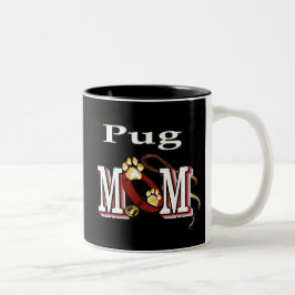 Caneca De Café Em Dois Tons Pug Mãe Mug