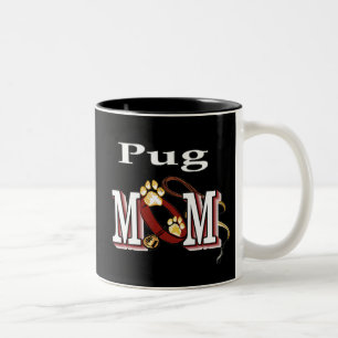 Caneca De Café Em Dois Tons Pug Mãe Mug