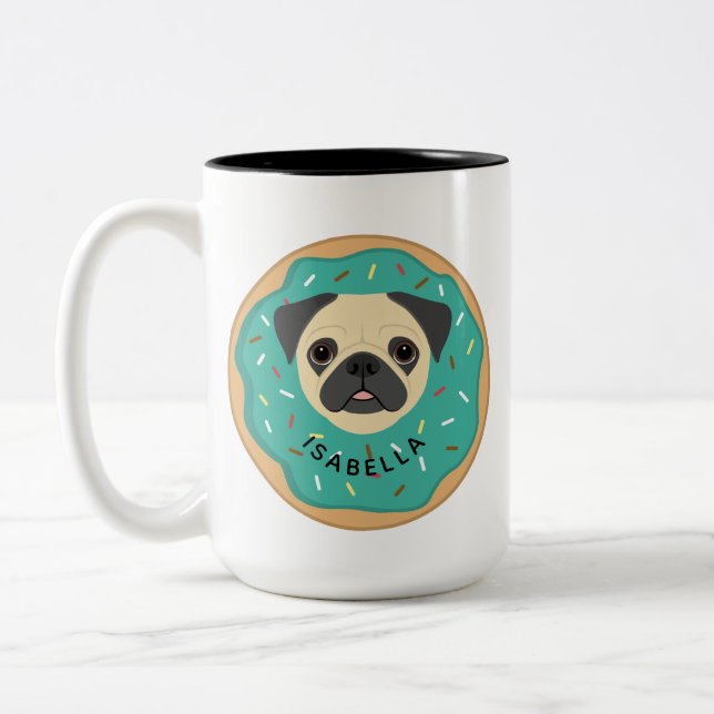 Caneca De Café Em Dois Tons Pug Mugs (Esquerda)