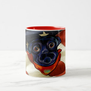 CANECA DE CAFÉ EM DOIS TONS PUG PRETO