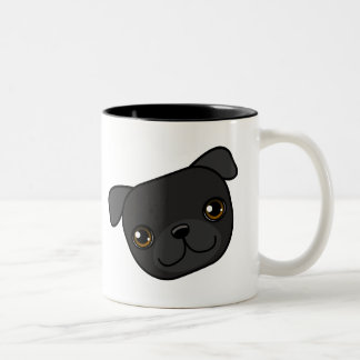 Caneca De Café Em Dois Tons Pug preto