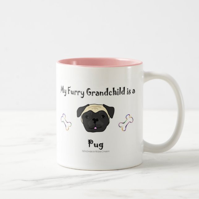 Caneca De Café Em Dois Tons PugFawn (Direita)