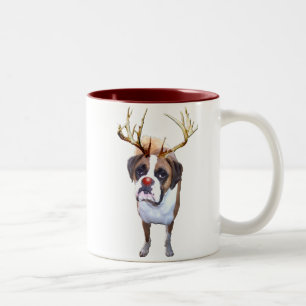 Caneca De Café Em Dois Tons Pugilista vermelho do nariz