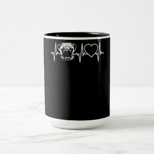 Caneca De Café Em Dois Tons Pulsação do Cão Cachorro Cão Amor
